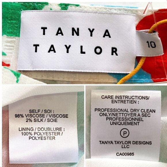 Tanya Taylor Jeana Midi Skirt, Multi Color Printed Soft Pleats, Size 10, NWT - Picture 5 of 10